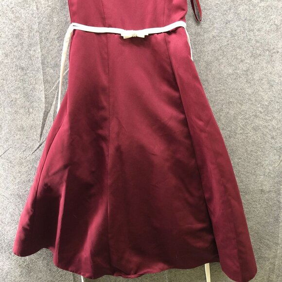 Angels NY Girls Size 10 Party Dress Burgundy Sleeveless A-Line Formal Midi - Picture 5 of 11